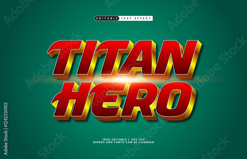 titan hero editable text effect with a knight and hero text style