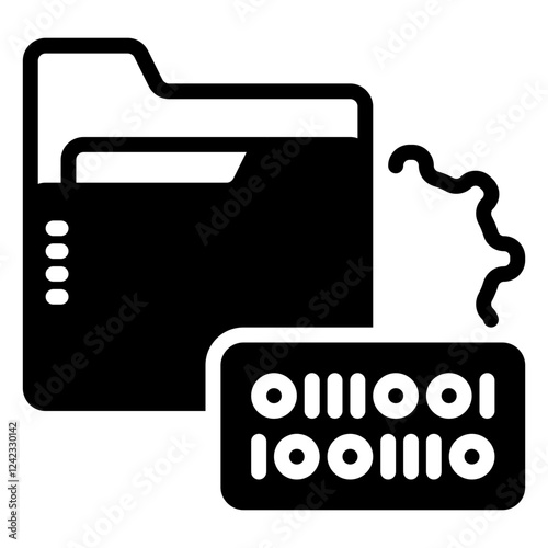 Binary icon, glyph icon style