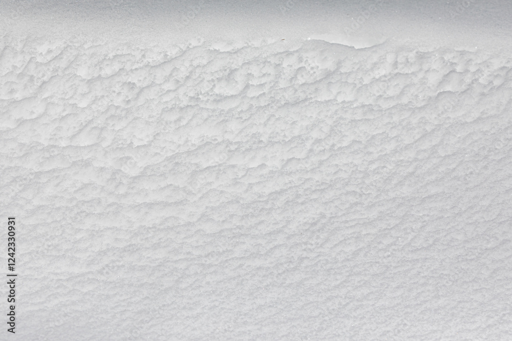 Obraz premium Background Texture of powdery snow, pristine white, intact, in the morning light after a heavy snowfall