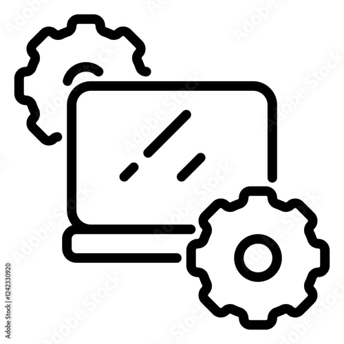 Laptop icon, line icon style