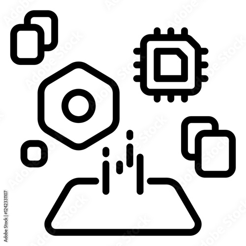 technology icon, line icon style