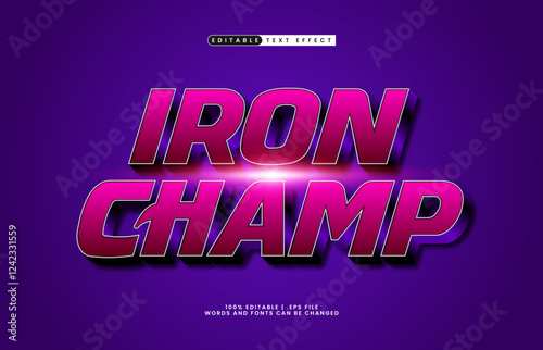 iron champ editable text effect with a knight and hero text style