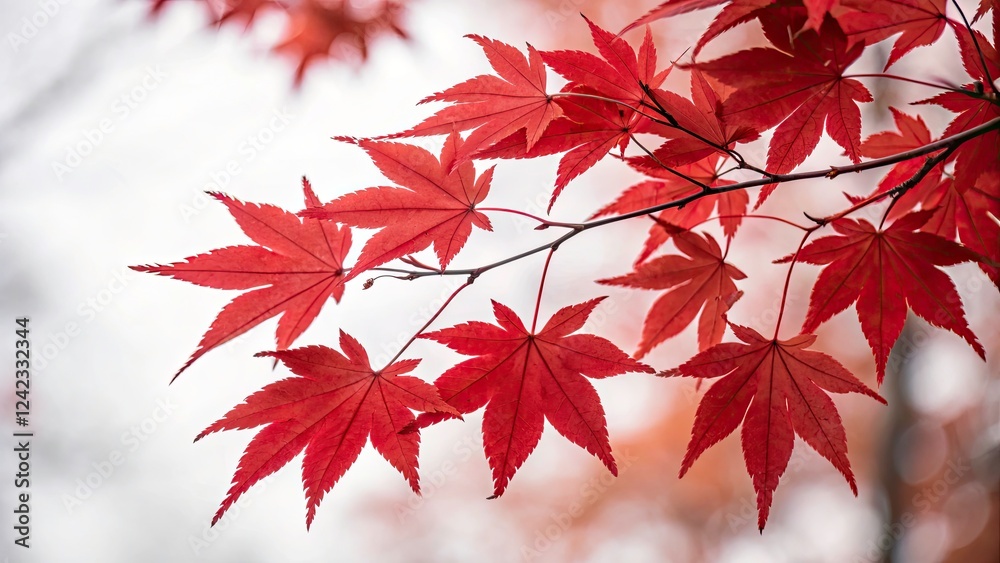 Captivating Minimalist Photography of Red Leaves in Autumn, Highlighting Nature's Beauty with Simple Composition and Vibrant Colors for Stunning Visuals Captivating Minimalist Photography of Red Leaves in Autumn, Highlighting Nature's Beauty with Simple Composition and Vibrant Colors for Stunning Visuals