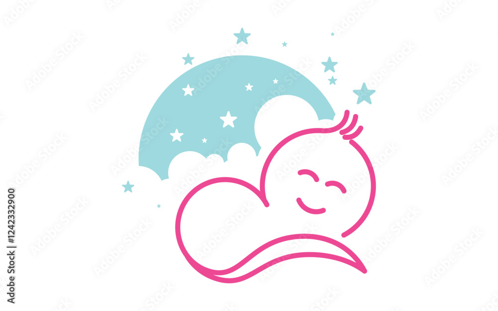 Cute baby Shop logo Vector icon design logo template Cute baby Shop logo Vector icon design logo template