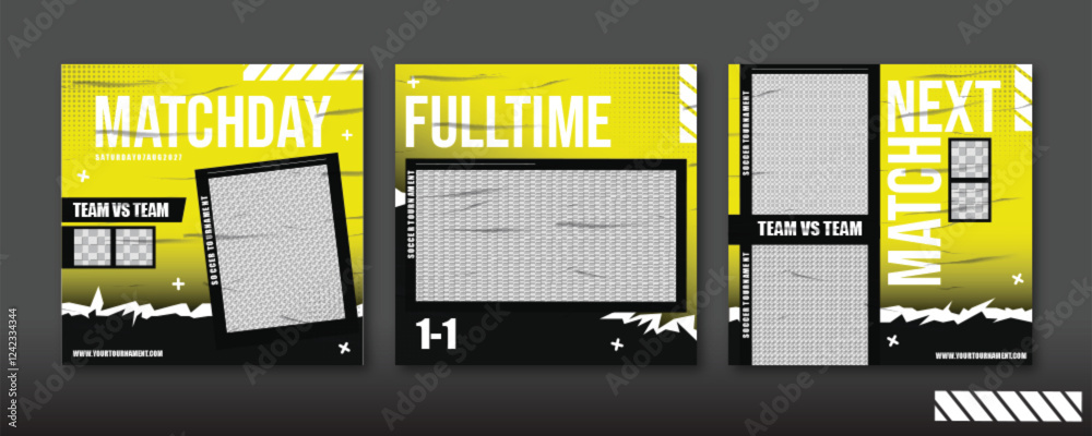 Sport social media post template , Football Match day , Full time , Next match Sport social media post template , Football Match day , Full time , Next match