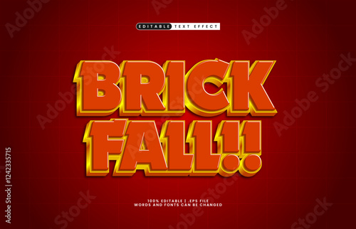 brick fall editable text effect with a game and kids text style
