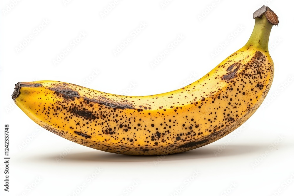 A perfectly ripe yellow banana with a natural curvature, isolated on a white background, showcasing its smooth peel and vibrant color.
A perfectly ripe yellow banana with a natural curvature, isolated on a white background, showcasing its smooth peel and vibrant color.