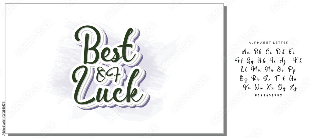 Best Of Luck. Hand drawn vector lettering. Isolated on white background. Design for poster, greeting card, photo album, banner. Vector illustration Best Of Luck. Hand drawn vector lettering. Isolated on white background. Design for poster, greeting card, photo album, banner. Vector illustration