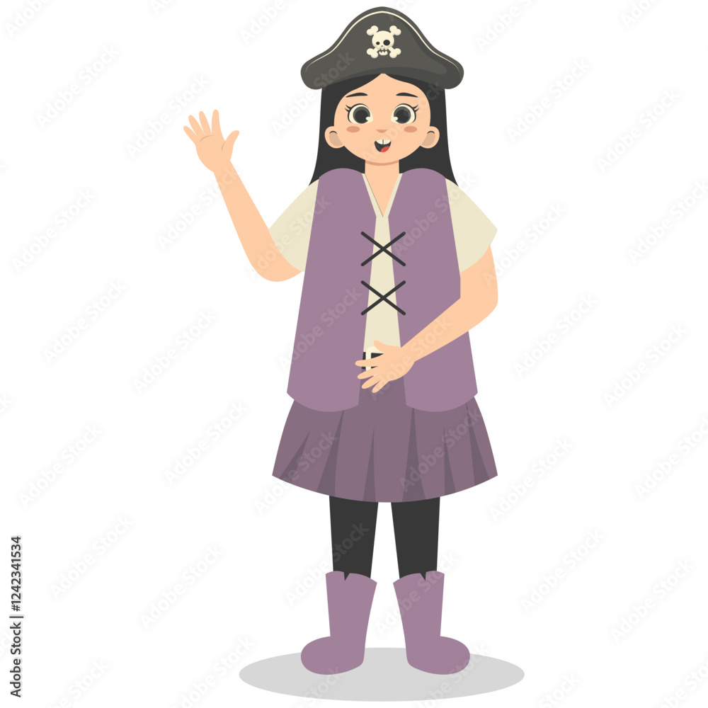 Kids Pirate Illustration with Cartoon Design. Isolated Vector Character. Kids Pirate Illustration with Cartoon Design. Isolated Vector Character.