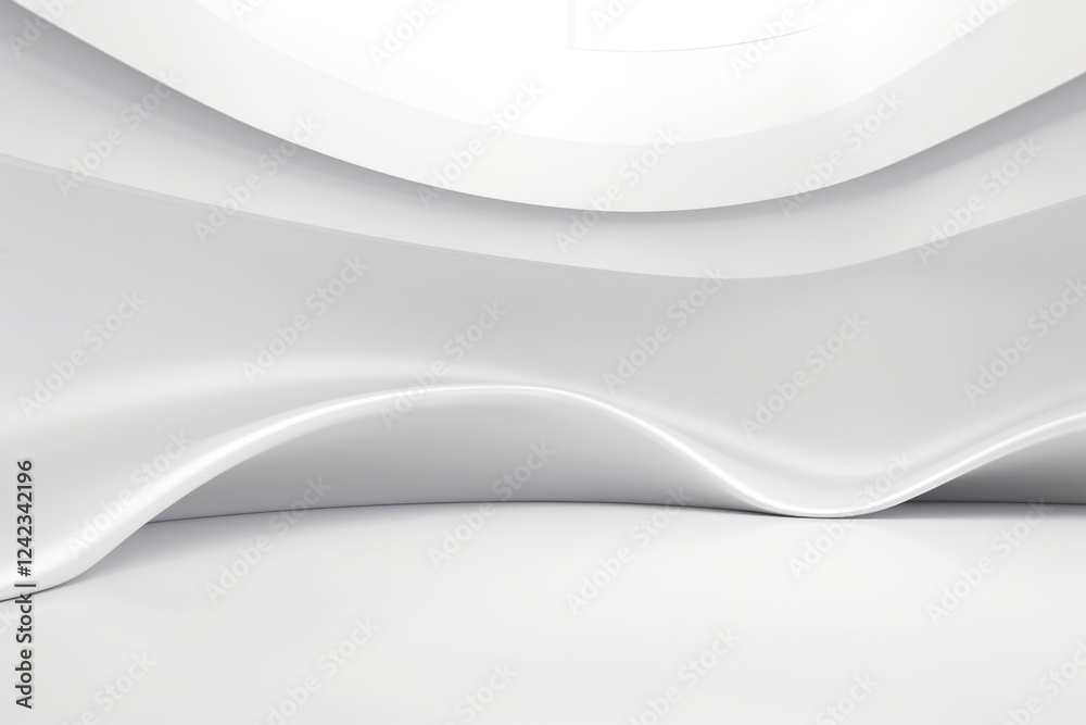 Obraz premium White Curved Lightwell with Open Copy Space