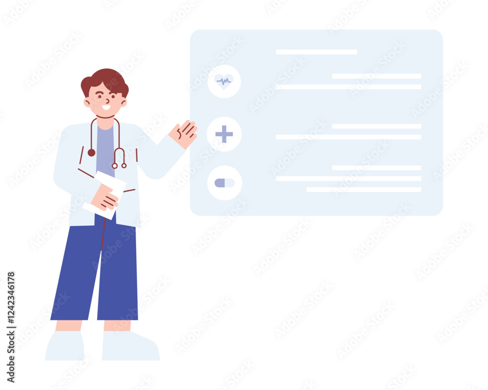 Doctor Medical Clinic Worker doing Presentation Doctor Medical Clinic Worker doing Presentation