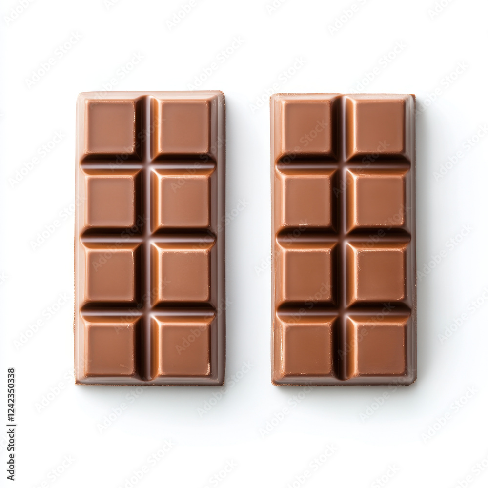 Delicious milk chocolate bars with four cubes each, perfect for sharing or indulging. Enjoy rich flavor and smooth texture of these sweet treats Delicious milk chocolate bars with four cubes each, perfect for sharing or indulging. Enjoy rich flavor and smooth texture of these sweet treats