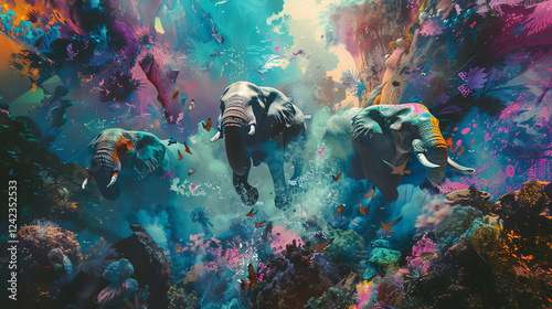 Wallpaper Mural Transform the traditional aerial view by infusing a dystopian dreamscape with surreal wildlife captured in vibrant colors Experiment with glitch art techniques to add a futuristic edge to the composit Torontodigital.ca