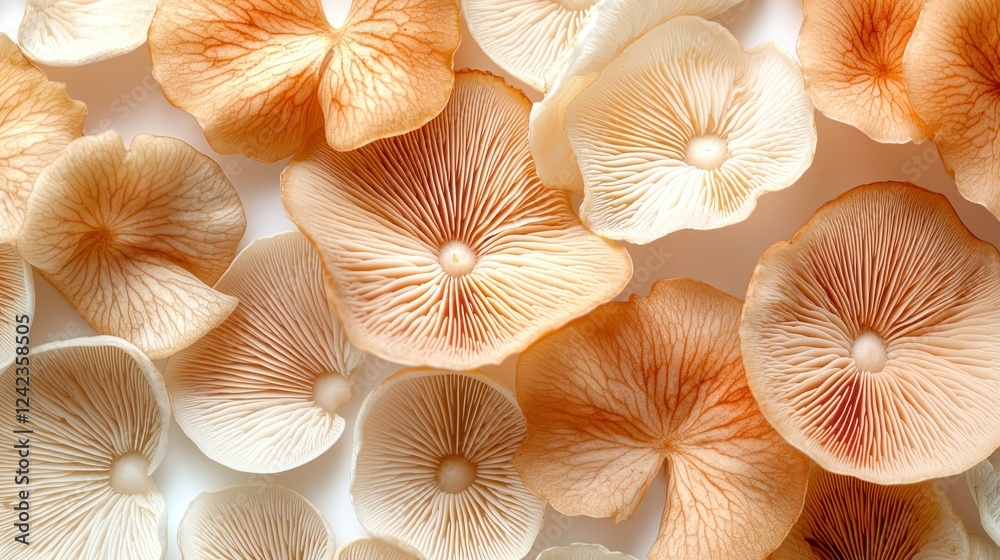 Peach mushrooms, studio shot, food background, culinary use Peach mushrooms, studio shot, food background, culinary use