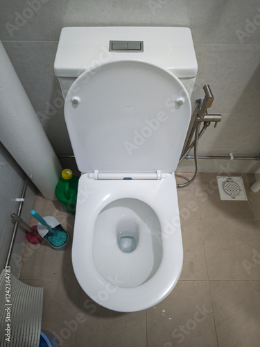 Photography Singapore HDB White Toilet Bowl Top View