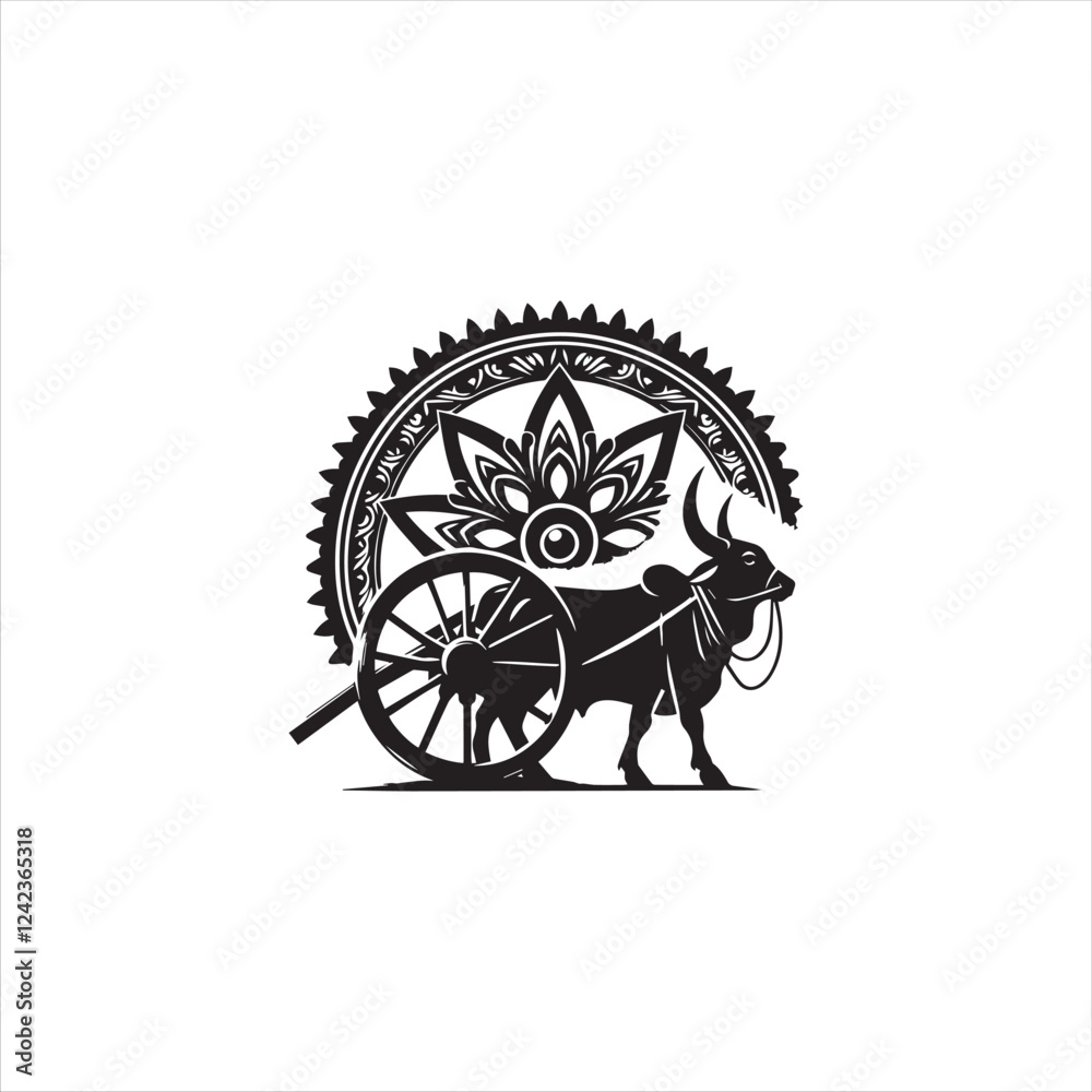 Fototapeta premium Black silhouette wheel vector