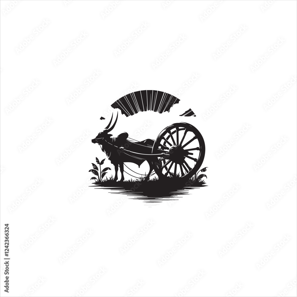 Fototapeta premium Black silhouette wheel vector