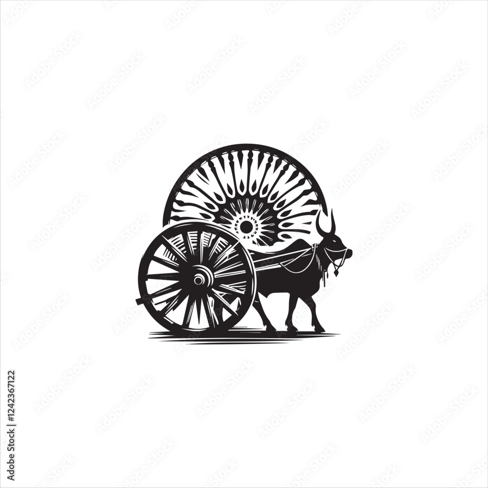 Fototapeta premium Black silhouette wheel vector