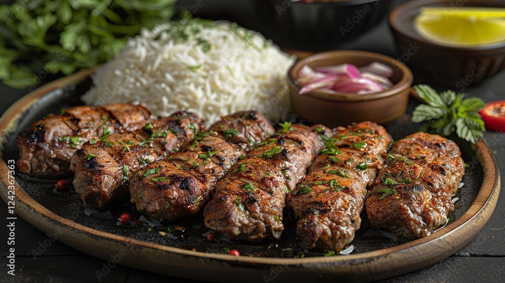 A platter of mutton chops marinated in spices for Eid-ul-Azha HD 8K wallpaper Photographic Image A platter of mutton chops marinated in spices for Eid-ul-Azha HD 8K wallpaper Photographic Image