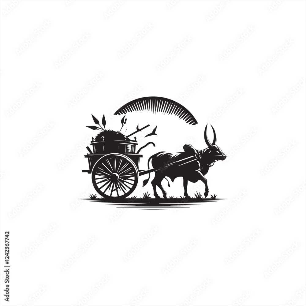 Fototapeta premium Black silhouette wheel vector
