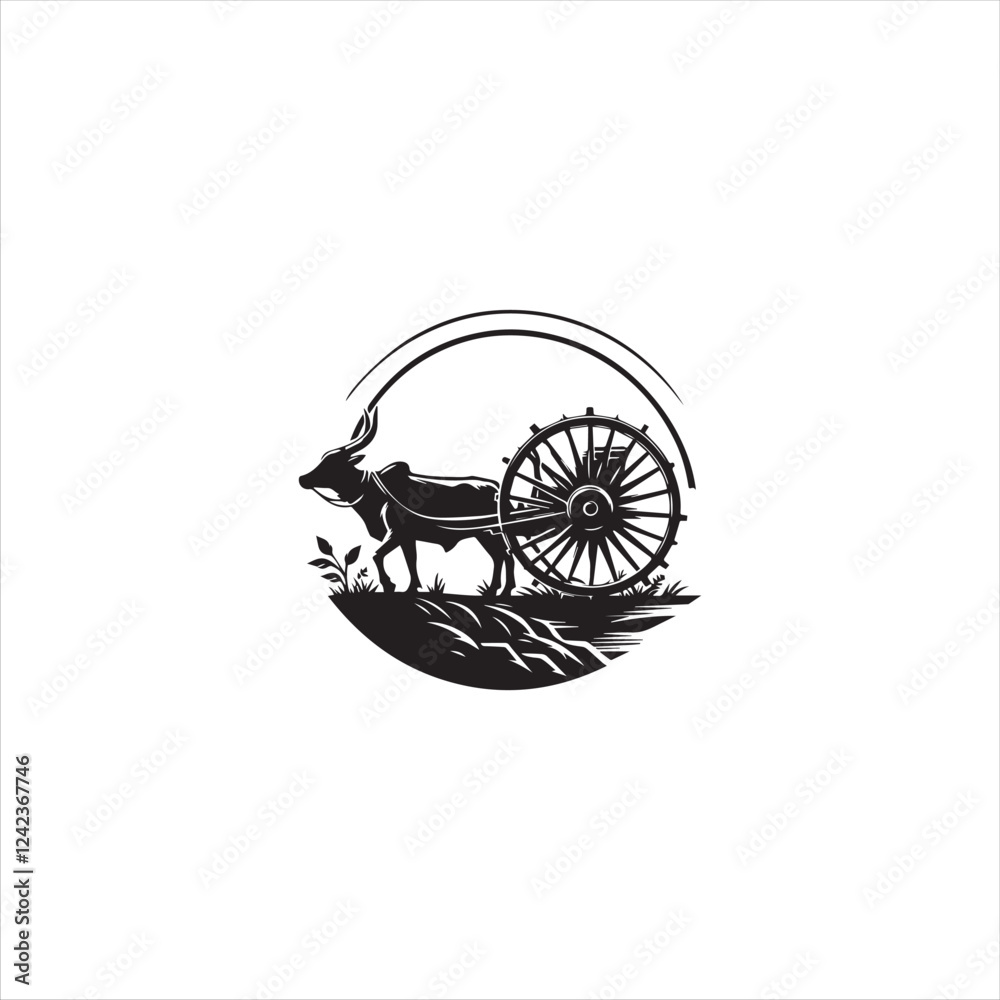 Fototapeta premium Black silhouette wheel vector