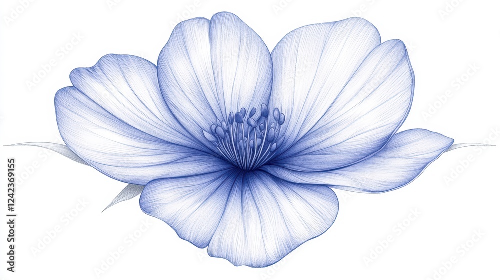 Obraz premium Vibrant blue flower on white, a stunning closeup for natureinspired designs 