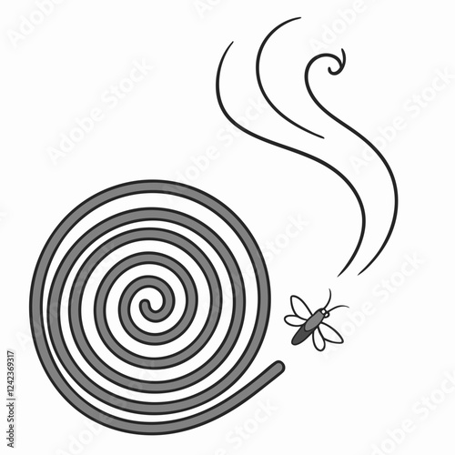 A vector illustration of a mosquito coil 