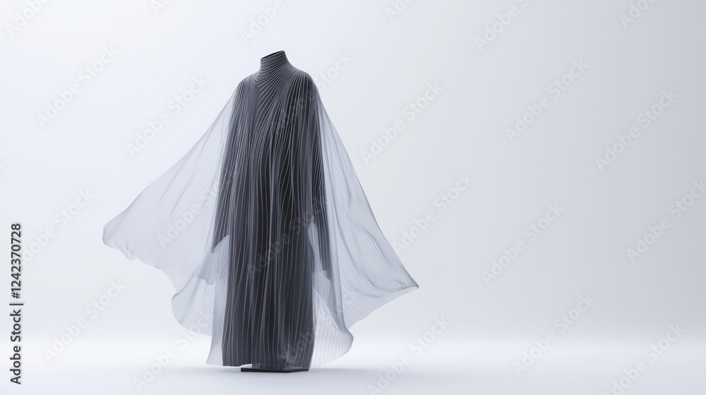 Sheer Shimmering Metamaterial Robe Capturing Light and Movement Sheer Shimmering Metamaterial Robe Capturing Light and Movement