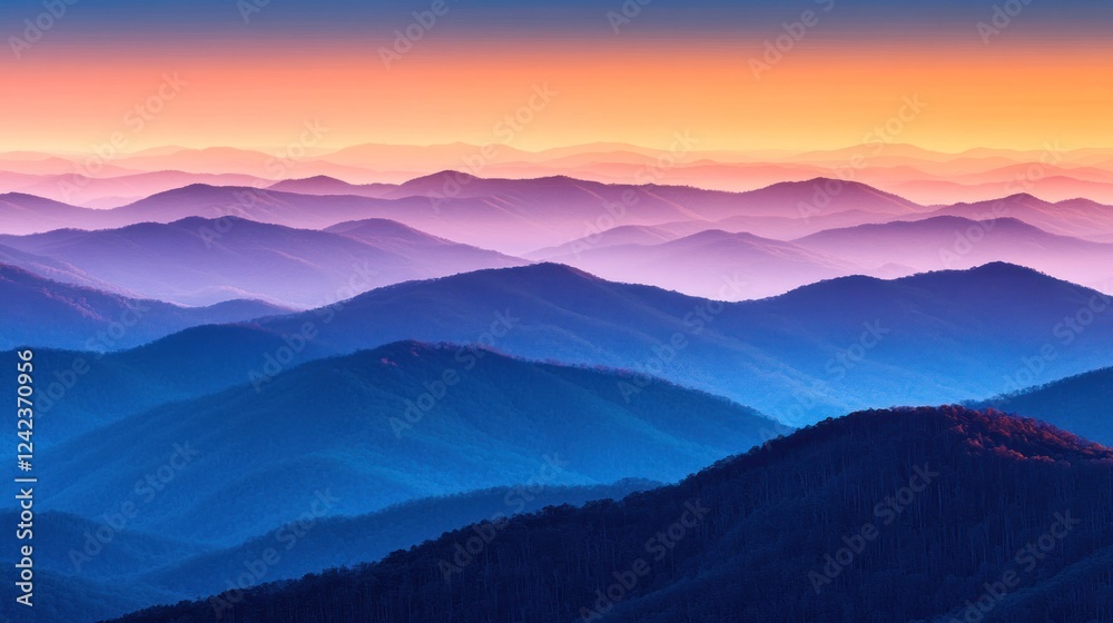 Obraz premium Majestic Sunset Over the Blue Ridge Mountains