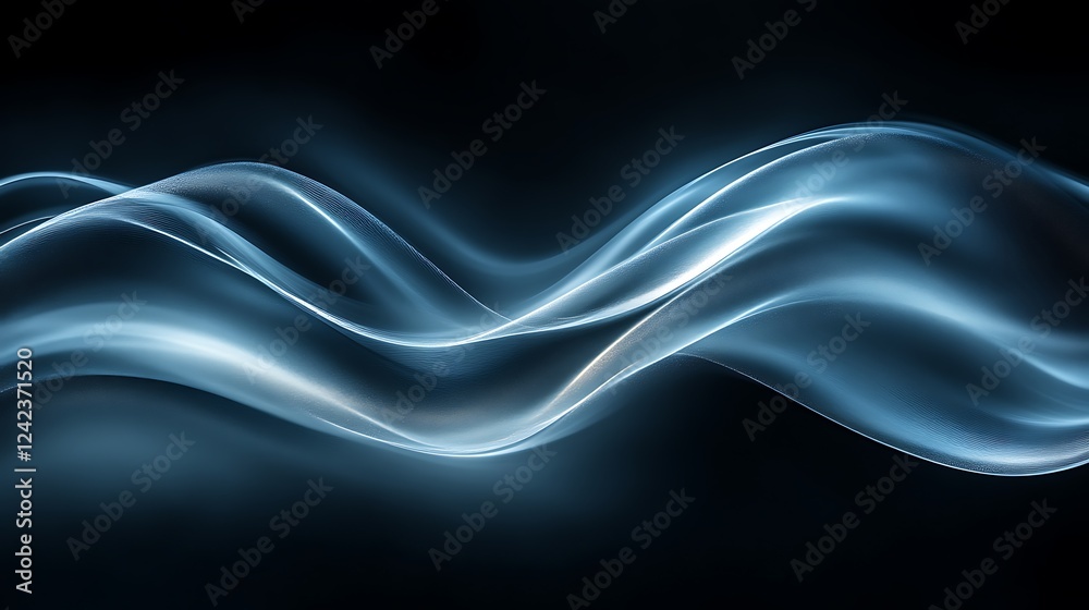 Abstract Blue Wave Design Smooth Flowing Curves Abstract Blue Wave Design Smooth Flowing Curves