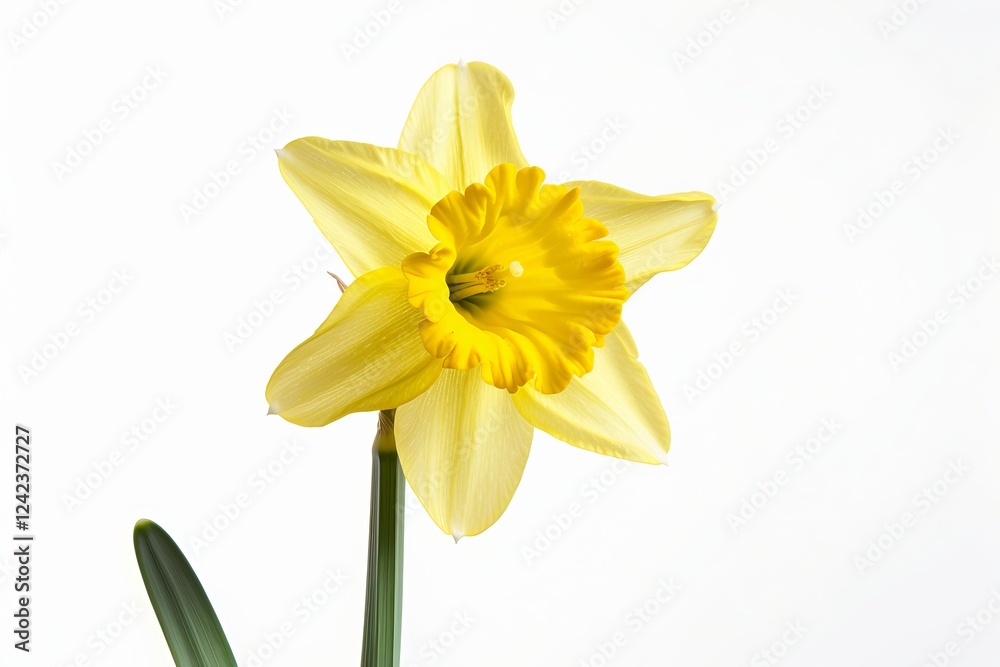 Yellow Daffodil Isolated on White Background. Beautiful Daffodil Flower Yellow Daffodil Isolated on White Background. Beautiful Daffodil Flower