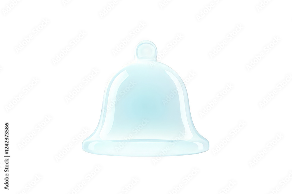 Transparent glass bell with a smooth finish and a simple design. Transparent glass bell with a smooth finish and a simple design.