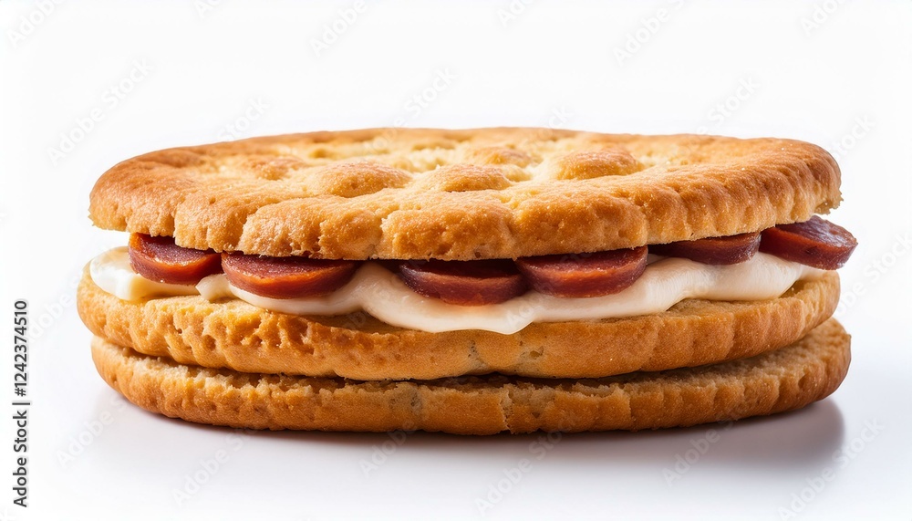 sausage biscuit sandwich isolated white background sausage biscuit sandwich isolated white background