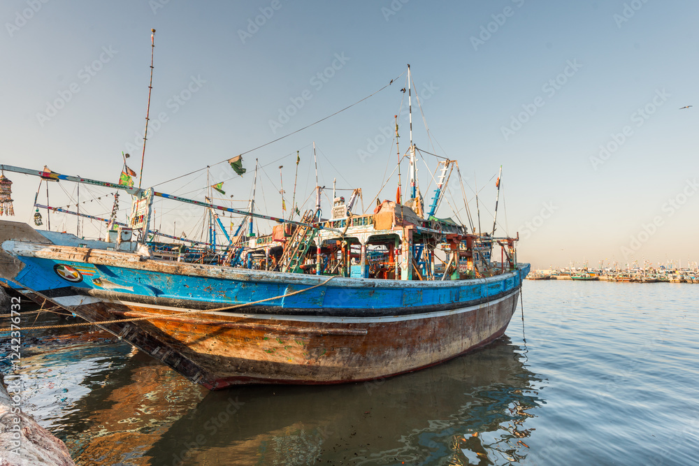 Colorful Boats of Karachi's Coastal Village Colorful Boats of Karachi's Coastal Village