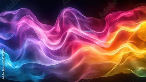 Wallpaper Mural Abstract colorful smoke waves, vibrant neon swirls. Torontodigital.ca