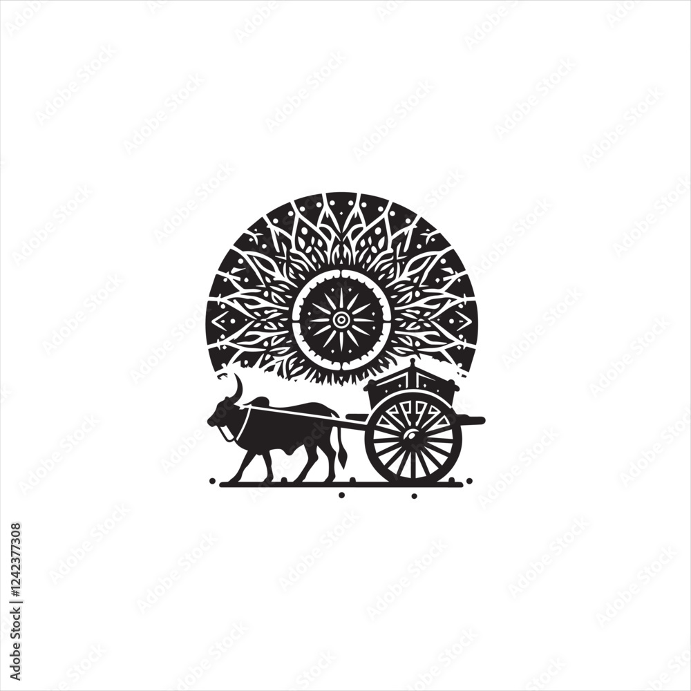 Fototapeta premium Black silhouette wheel vector