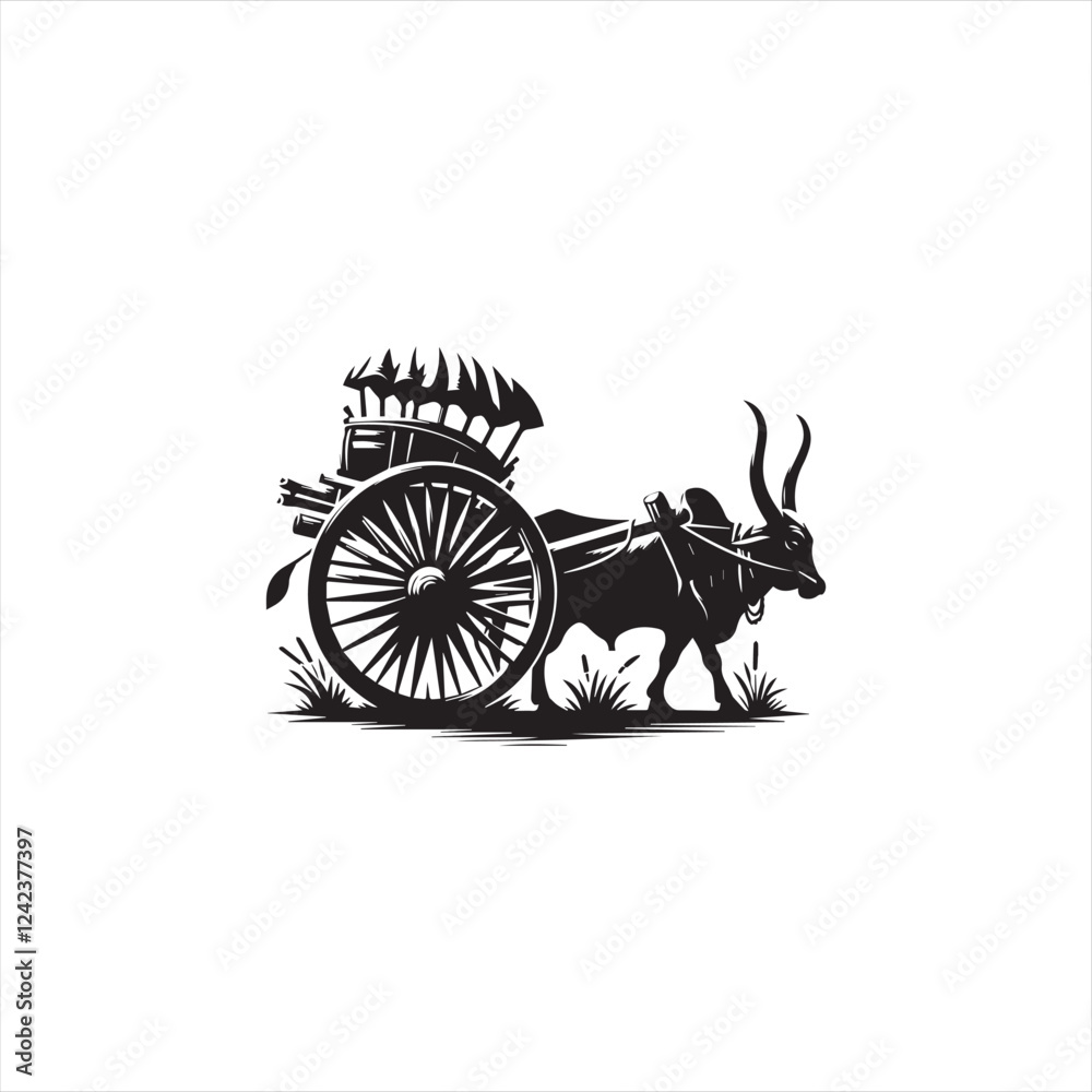 Fototapeta premium Black silhouette wheel vector