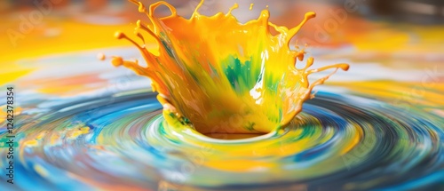 A vibrant, dynamic image showcasing a colorful explosion of liquid polymer resin, perfect for creative and artistic projects.