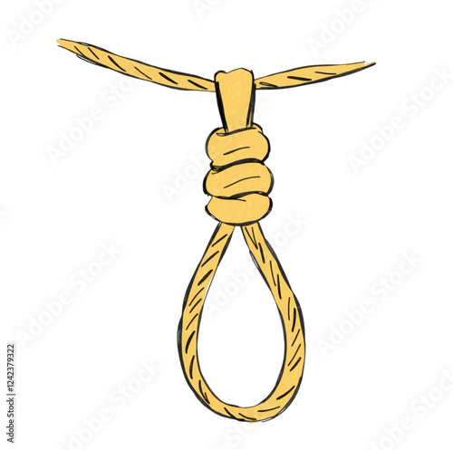 Illustration Noose Rope Brown Isolated Background Historical Awareness Prevention Campaign