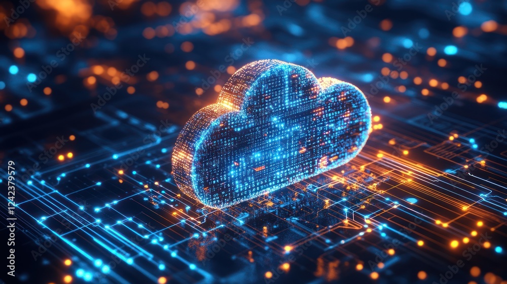 Abstract digital cloud computing concept. Abstract digital cloud computing concept.