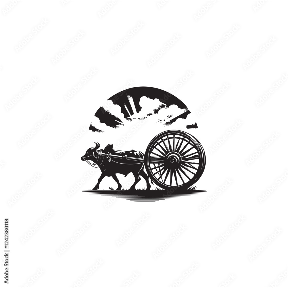 Fototapeta premium Black silhouette wheel vector
