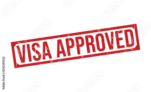 VISA APPROVED red rubber stamp vector design.