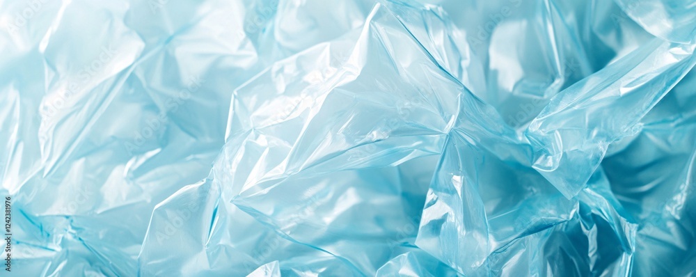 Fototapeta premium Closeup of blue plastic forming an interesting textured background