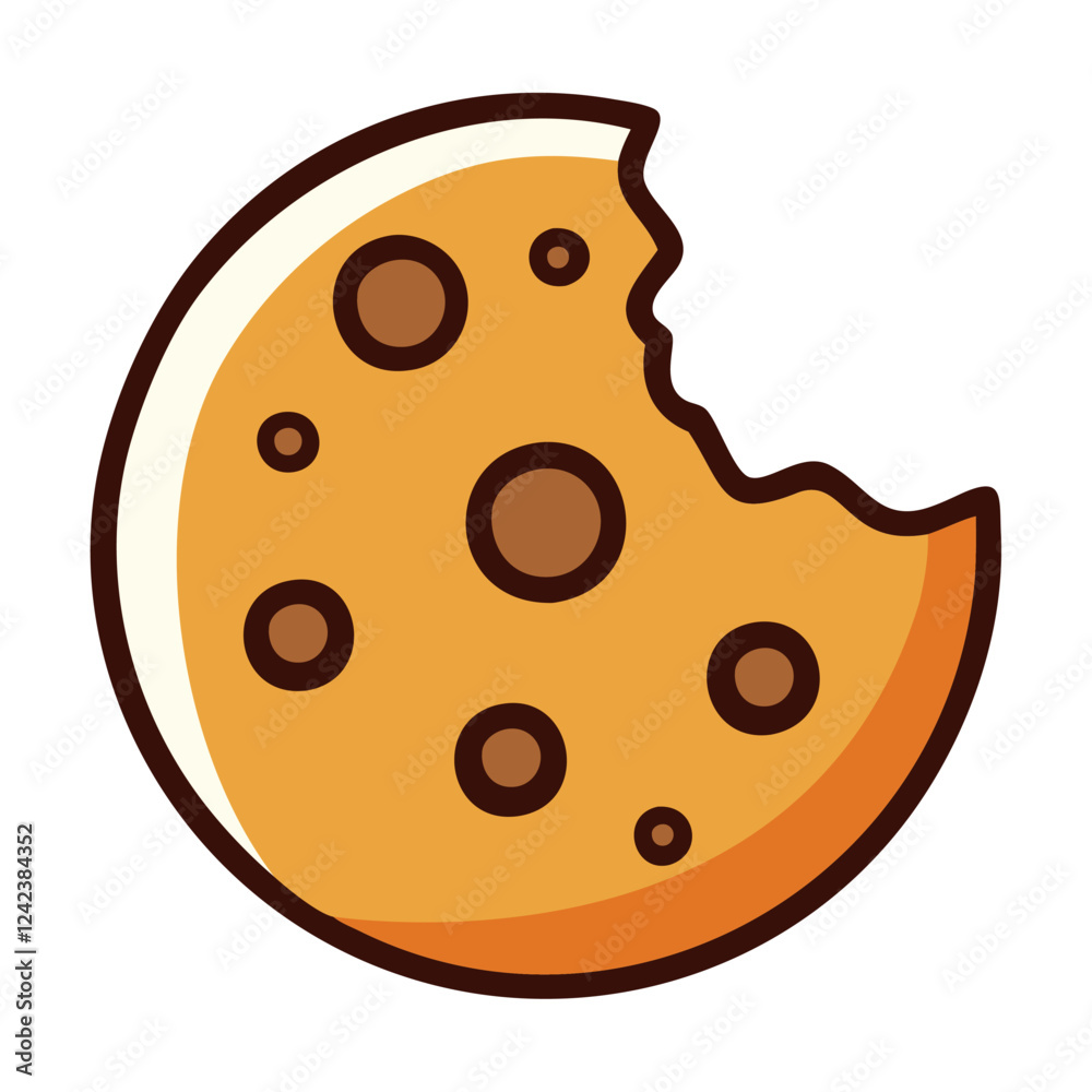 Fototapeta premium Chocolate Chip Cookie Icon