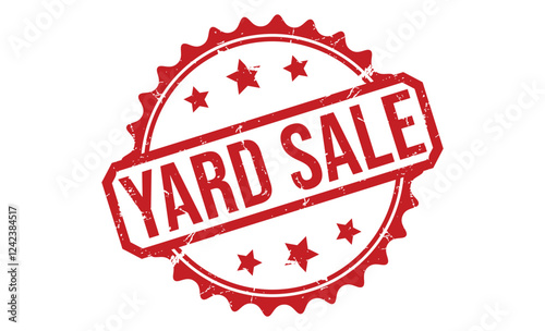 YARD SALE red rubber stamp vector design.