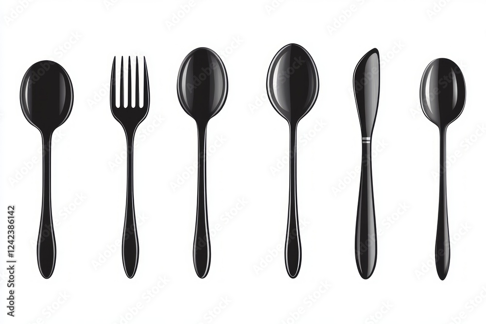 Elegant Black Cutlery Set - Modern Dining Utensils Elegant Black Cutlery Set - Modern Dining Utensils