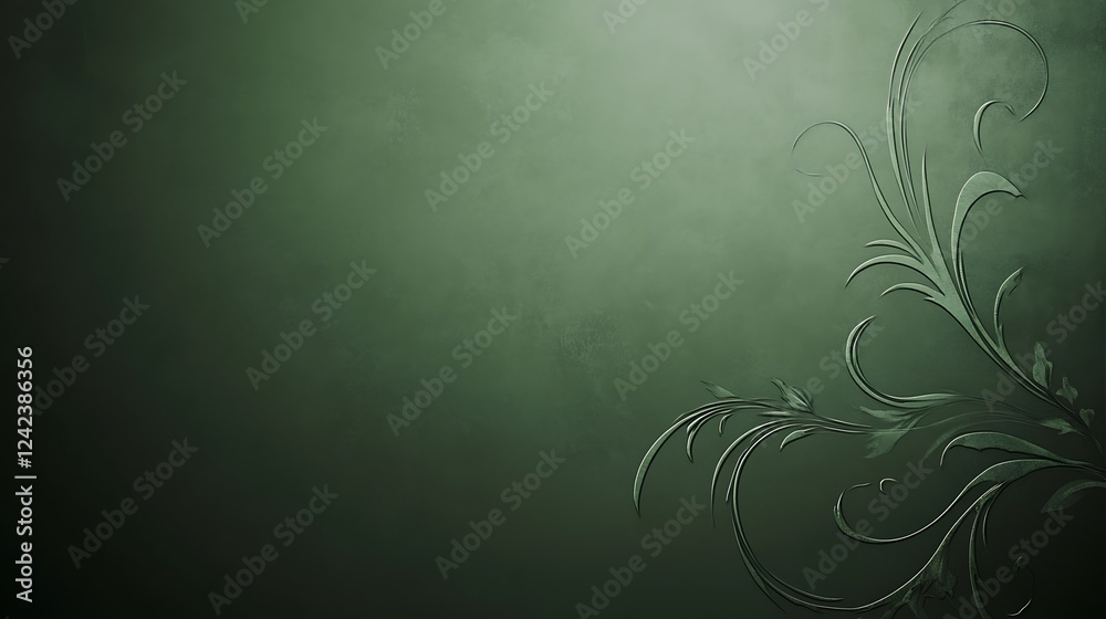 Green floral design, textured background (1) Green floral design, textured background (1)