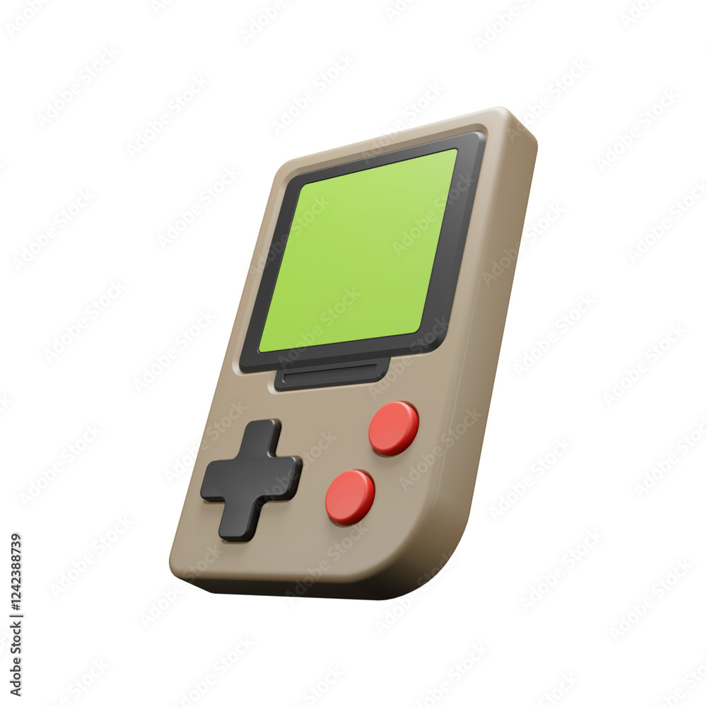 3D rendered illustration of game boy 3D rendered illustration of game boy