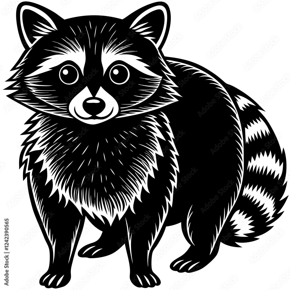 Obraz premium vector illustration of a racoon 