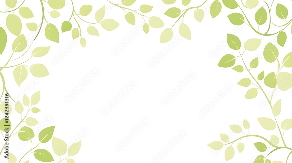 Green leaves frame, spring nature Green leaves frame, spring nature